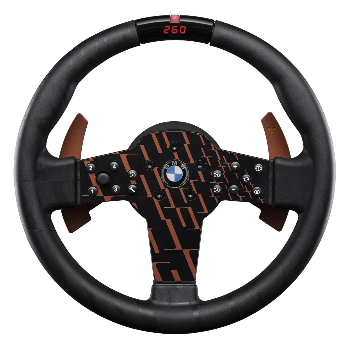 FANATEC Sim Racing Volante CSL BMW – Empuñadura de Goma, Pantalla LED, RevStripe, Palancas Metálicas – PC, PS5, PS4