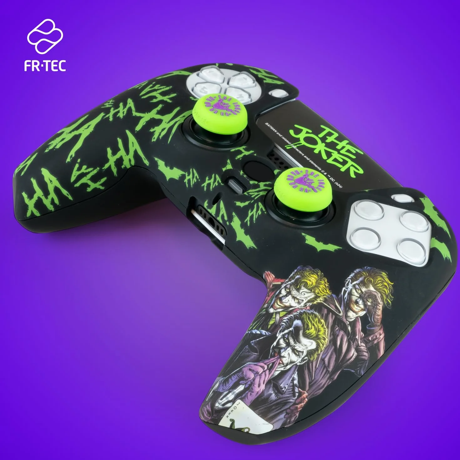 FRTEC – Joker Combo Pack Mando PS5, Carcasa Rígida + Grips + Sticker Touchpad para DualSense, PS5, Licencia Oficial