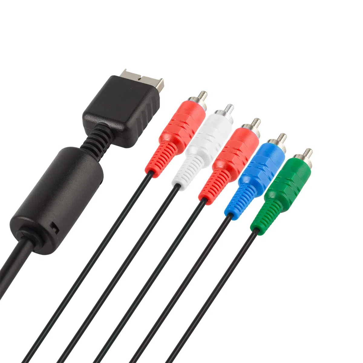 TENINYU Compatible con PS2/PS3/PS3 Slim HDTV-Ready TV HD Component AV Cable de 5 cables de 6 pies, color negro
