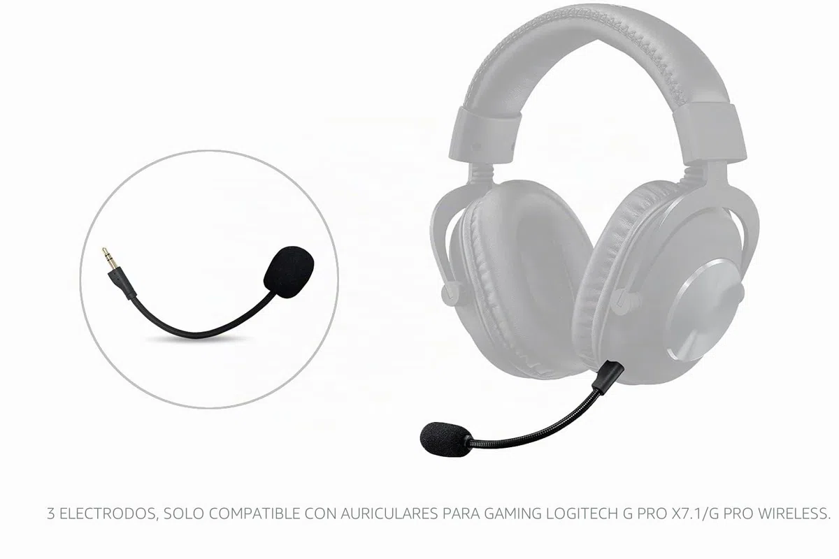 Micrófono de juego de repuesto para Logitech G Pro y G Pro X Gaming Headset en PS4 PS5 Xbox One PC, micrófono desmontable de 3,5 mm