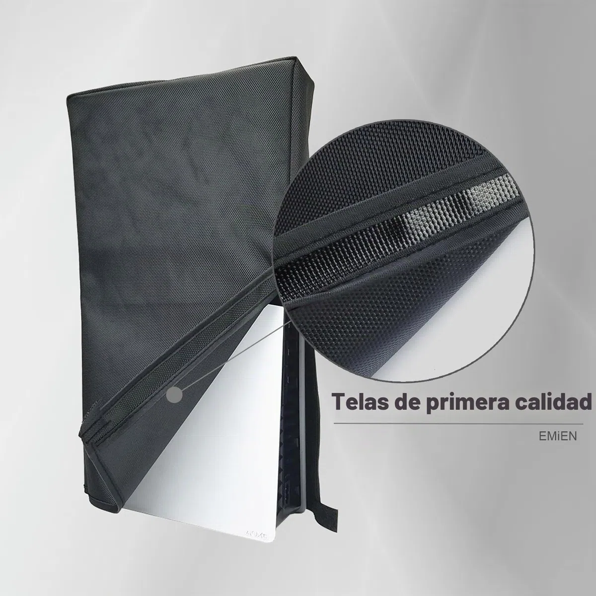 Cubierta antipolvo para consola PS5 Pro, tela Oxford, antiarañazos, impermeable, con puerto de cable trasero para Sony PlayStation 5 digital, versión de disco y versión de disco (negro)