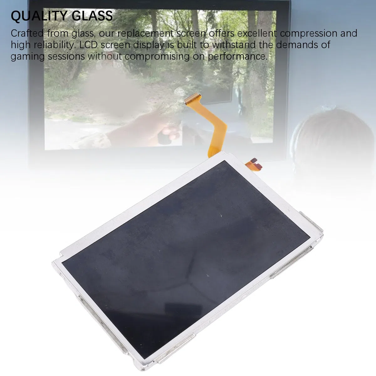 Yechiry Reemplazo de Pantalla LCD Superior, Reemplazo de Pantalla LCD de Vidrio, de Cable de Cinta para la Nueva Consola de Juegos 3DS XL LL 2015