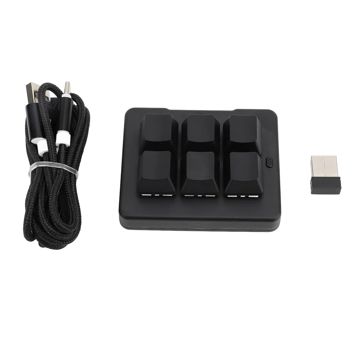 Bewinner Teclado para Juegos de 6 Teclas con Cable USB, Teclado Mecánico para Juegos Macro RGB, Teclado Portátil Delgado con una Sola Mano para, para