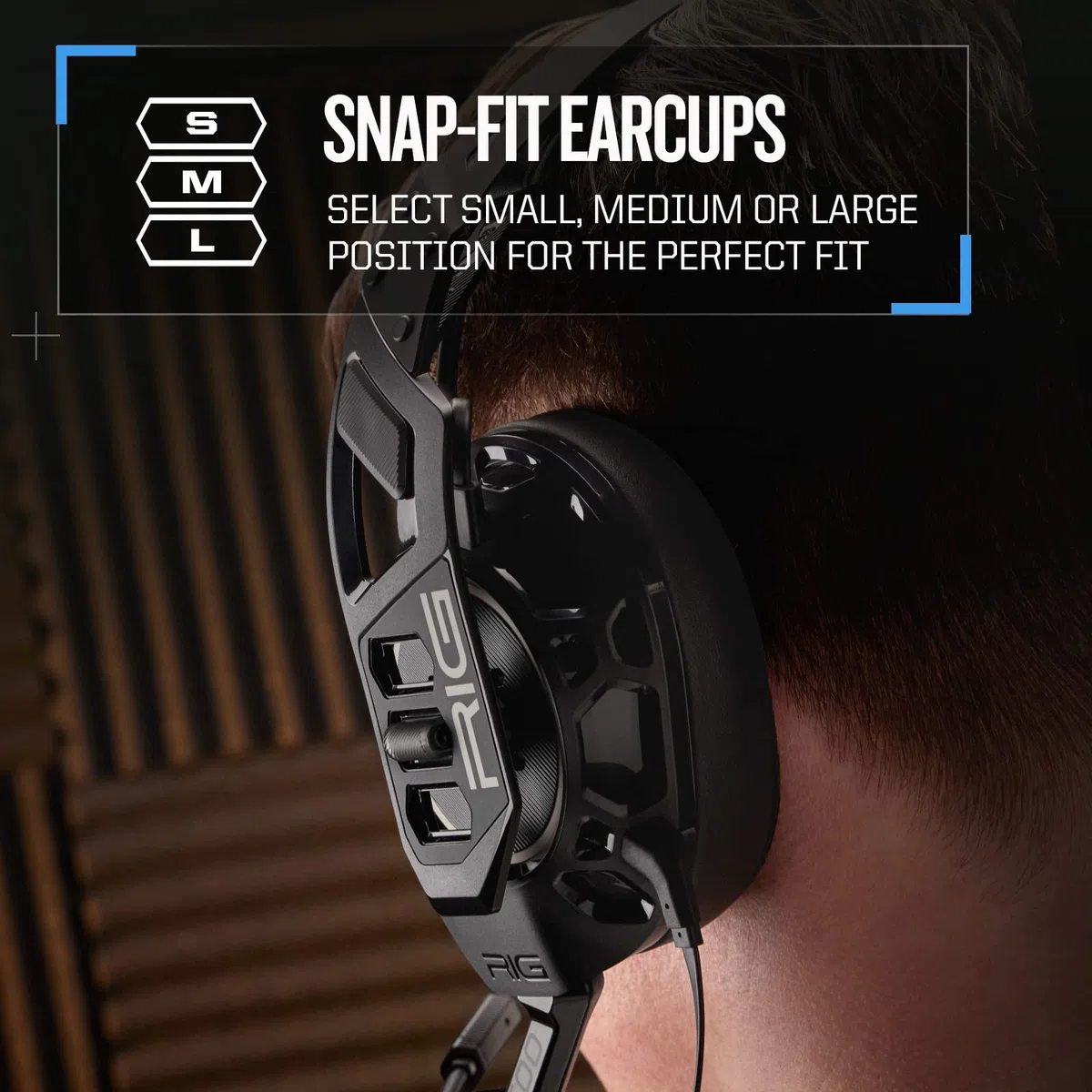 RIG 500 Pro HS - Auriculares con Licencia Oficial de PlayStation de Grado competitivo con dial de Audio RIG para PS4, PS5, PC, Controladores de Altavoz de 50 mm, micrófono con cancelación de Ruido