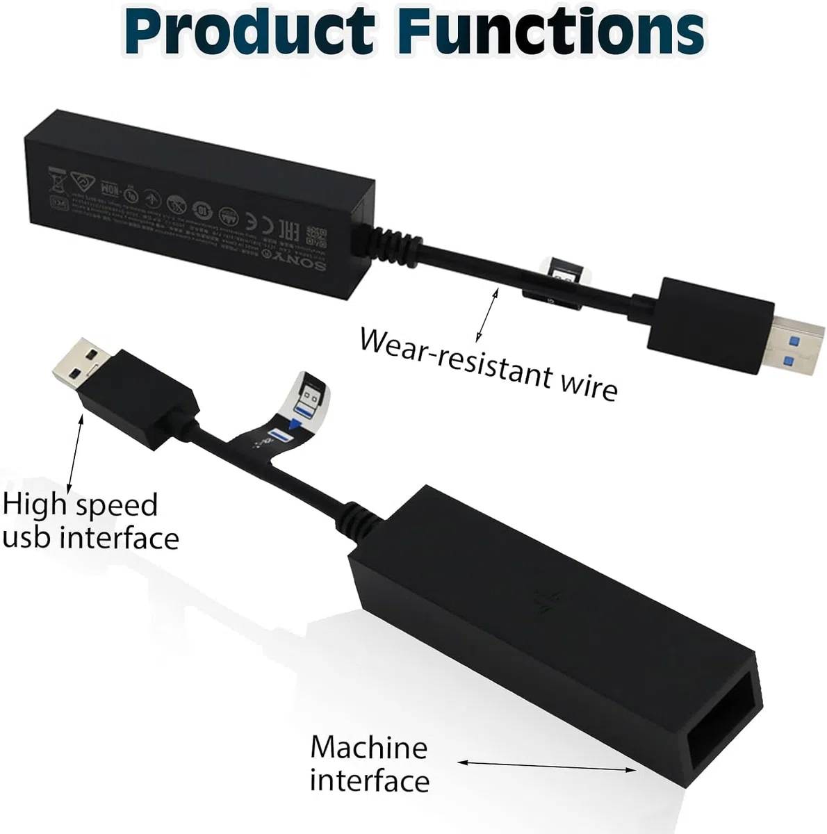 SPORWAY Adaptador PS5 VR: Cable Convertidor USB Mini a Consola PS5 Con Cámara, Para Juegos PlayStation VR