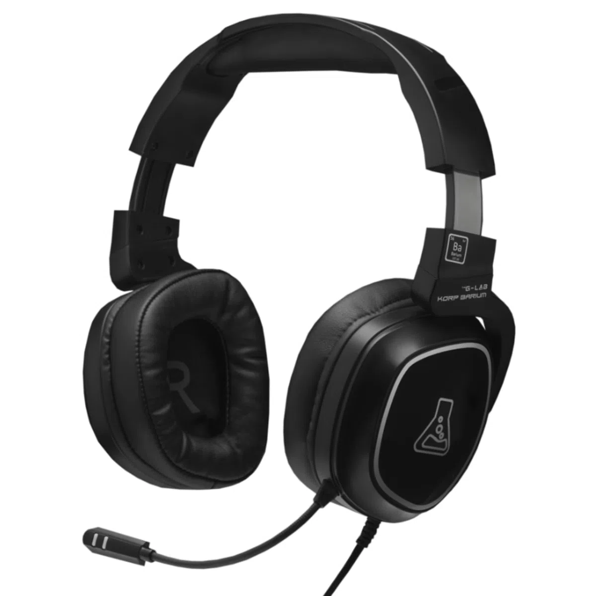 The G-Lab - Korp Barium - Auriculares Gaming con Sonido Estéreo, Micro Flexible, Jack 3.5 mm, Orejeras Giratorias Cómodas - Auriculares con Cable PC/PS4/PS5/XBOX/SWITCH - Blancos - Nuevo