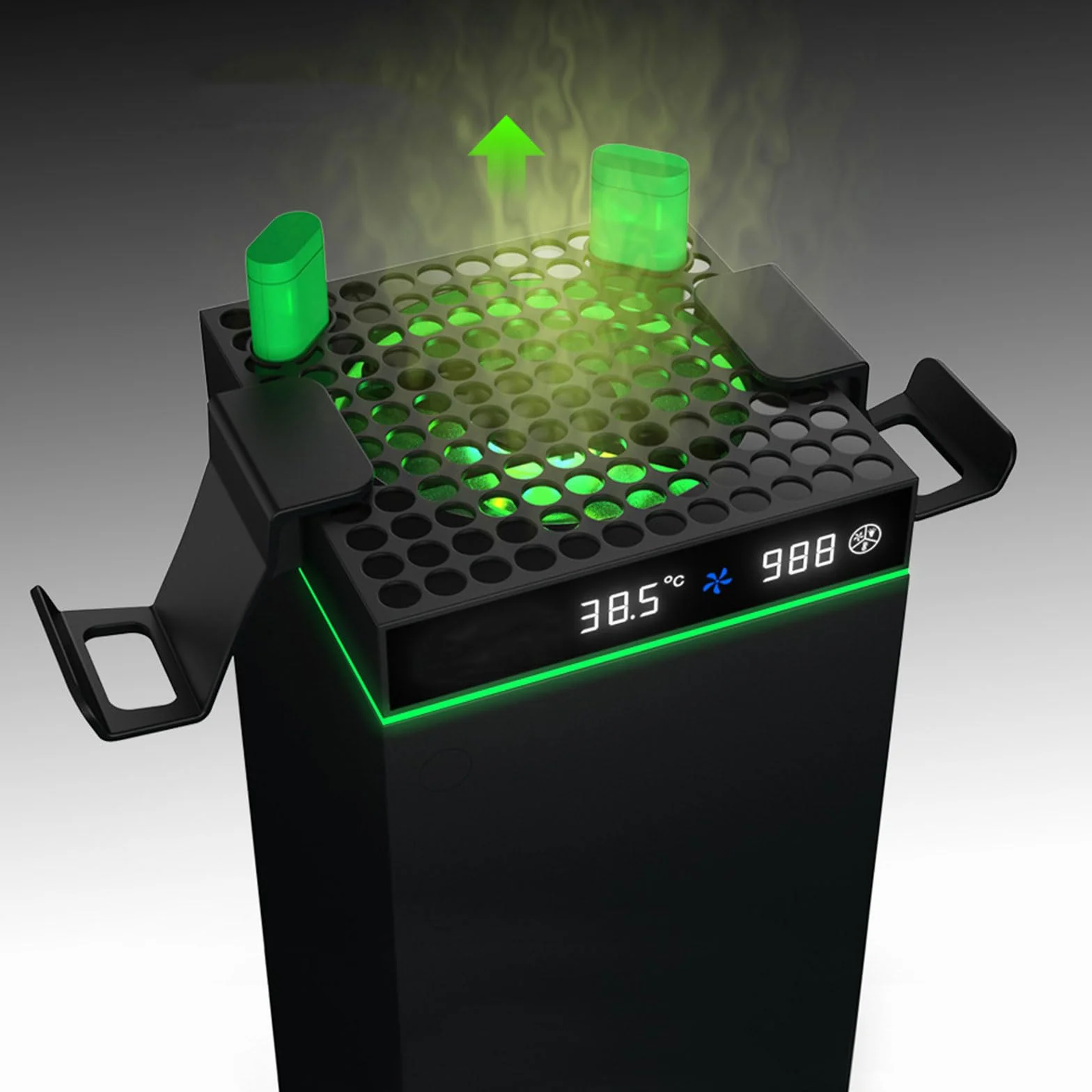 Ventilador de refrigeración con velocidad automática ajustable por temperatura, pantalla LED, refrigeración de rendimiento