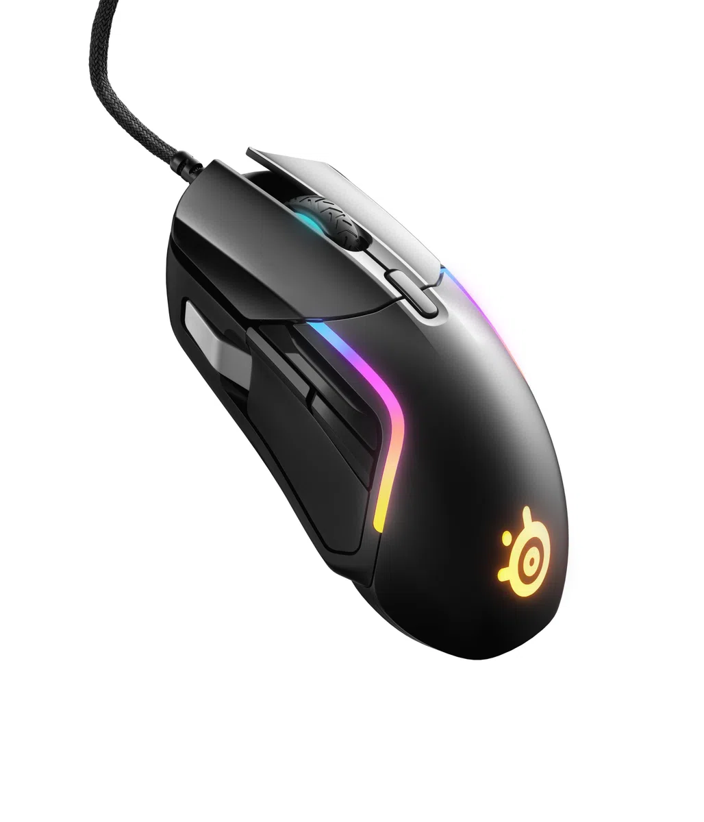 Steelseries Rival 5 Ratón para Juegos con iluminación PrismSync RGB y 9 Botones programables - FPS, MOBA, MMO, Battle Royale - Sensor óptico TrueMove Air de 18.000 CPI - Negro