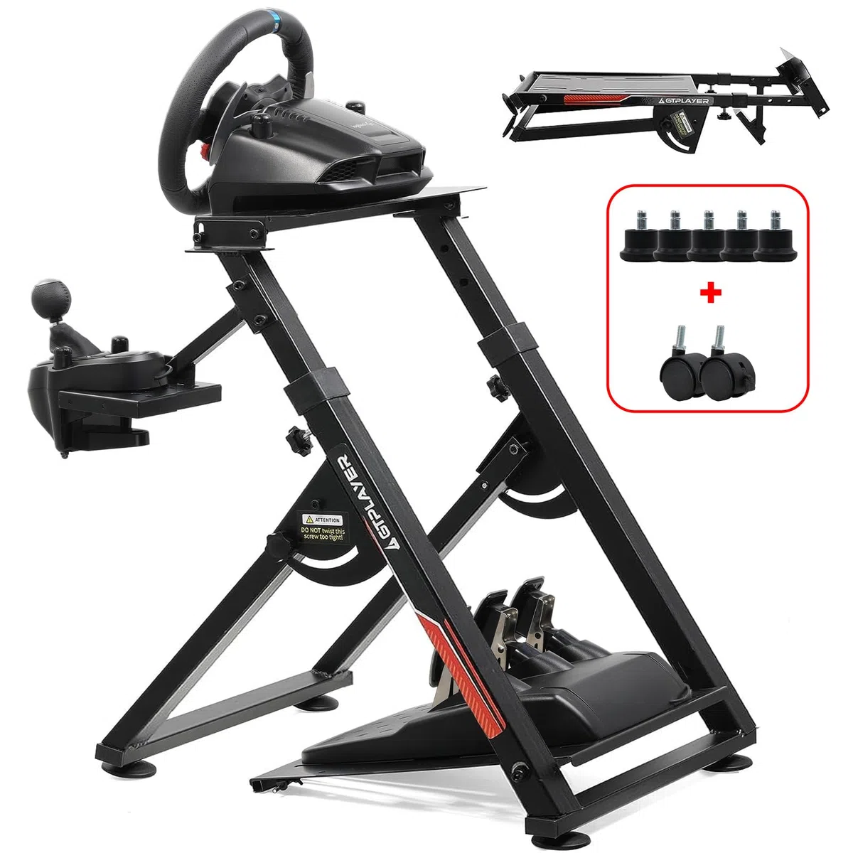GTPLAYER Soporte de volante para G923 G29 G920 T300RST500RS Volante Gaming Force Feedback y palanca de cambios TH8A V1 - Fanatec Clubsport PS4 - Inclinable