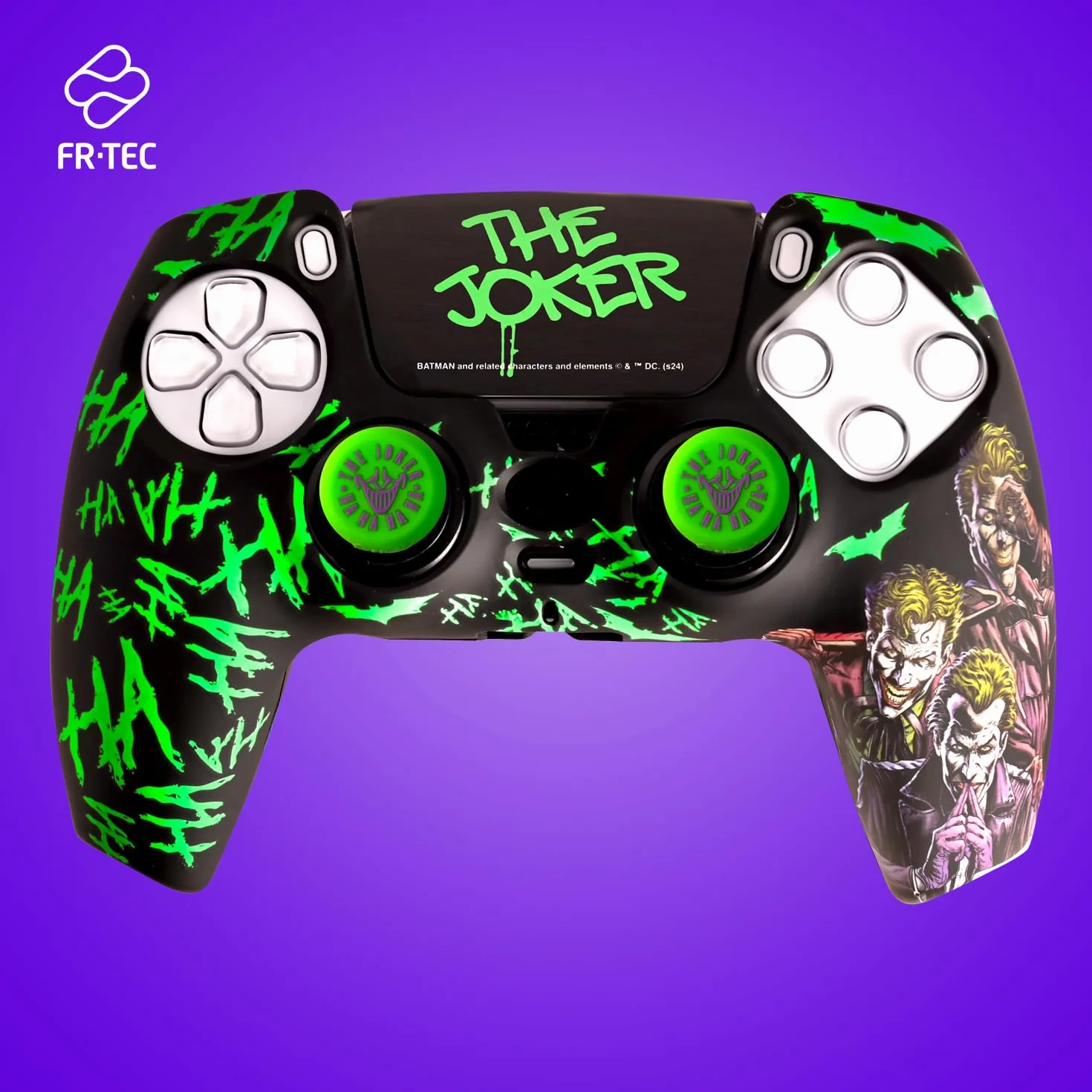 FRTEC – Joker Combo Pack Mando PS5, Carcasa Rígida + Grips + Sticker Touchpad para DualSense, PS5, Licencia Oficial