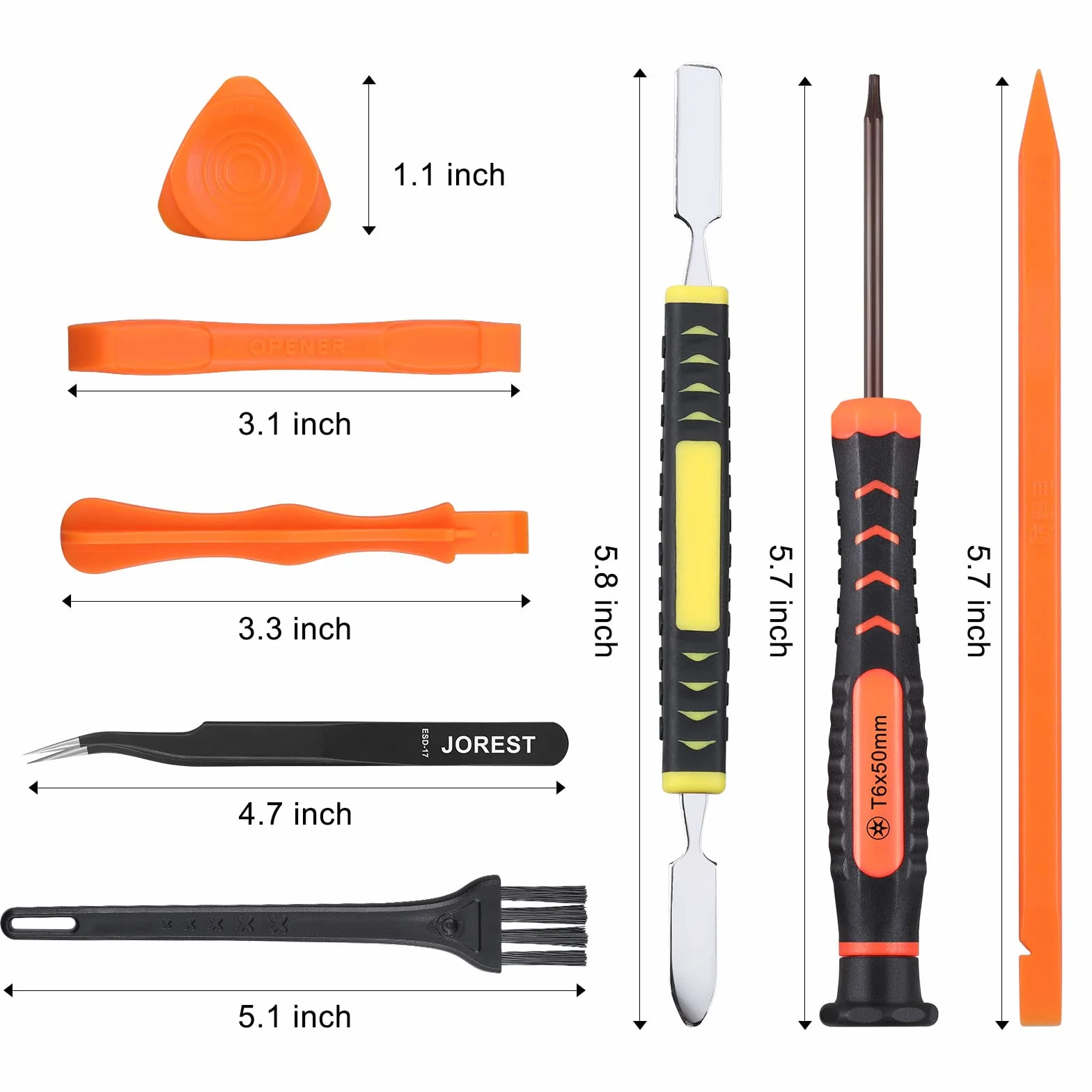 JOREST Kit de Desmontar Xbox one/360/X PS4 PS5 PS3, 25pcs Set Limpieza, Herramienta Reparacion para Mando y Consola, con Destornillador PH0 y Torx T6 T8 T10, Palanca, Pinzas, Cepillo