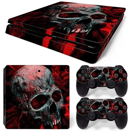 Mcbazel Pattern Series Decals - Vinilo Adhesivo para PS4 Slim Red Skull