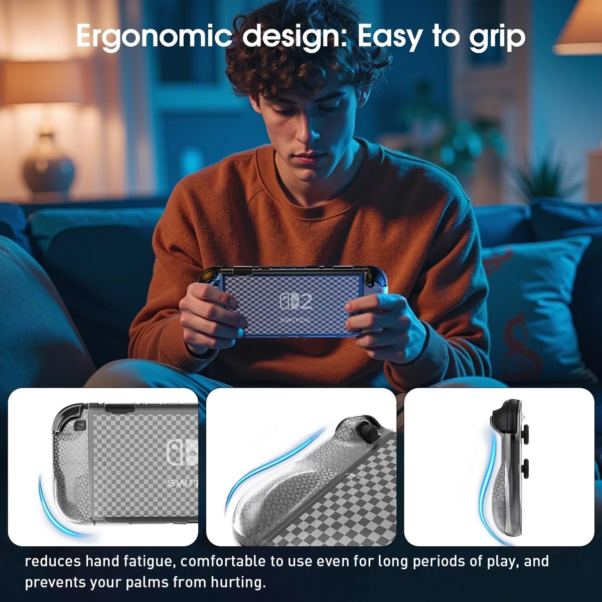 HEYSTOP Carcasa Compatible con Nintendo Switch 2, Funda Protectora Transparente de TPU Suave Acoplable Compatible con Nintendo Switch 2 Joycon Grips con Protector de Pantalla de Vidrio Templado