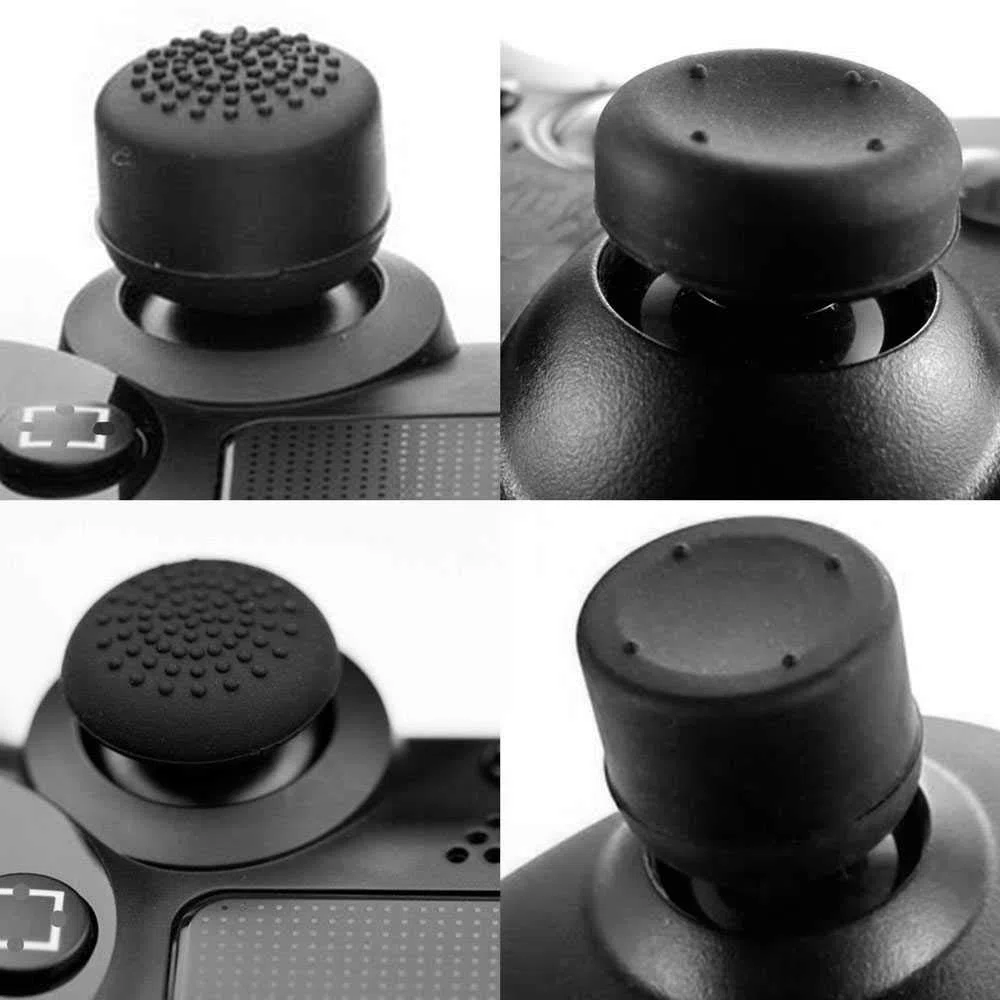 OcioDual 8 Tapones para Pulgares Compatible con Joystick Analógico Mando PS5/PS4/Slim/PRO Negra Protectores de Silicona Goma L3 R3
