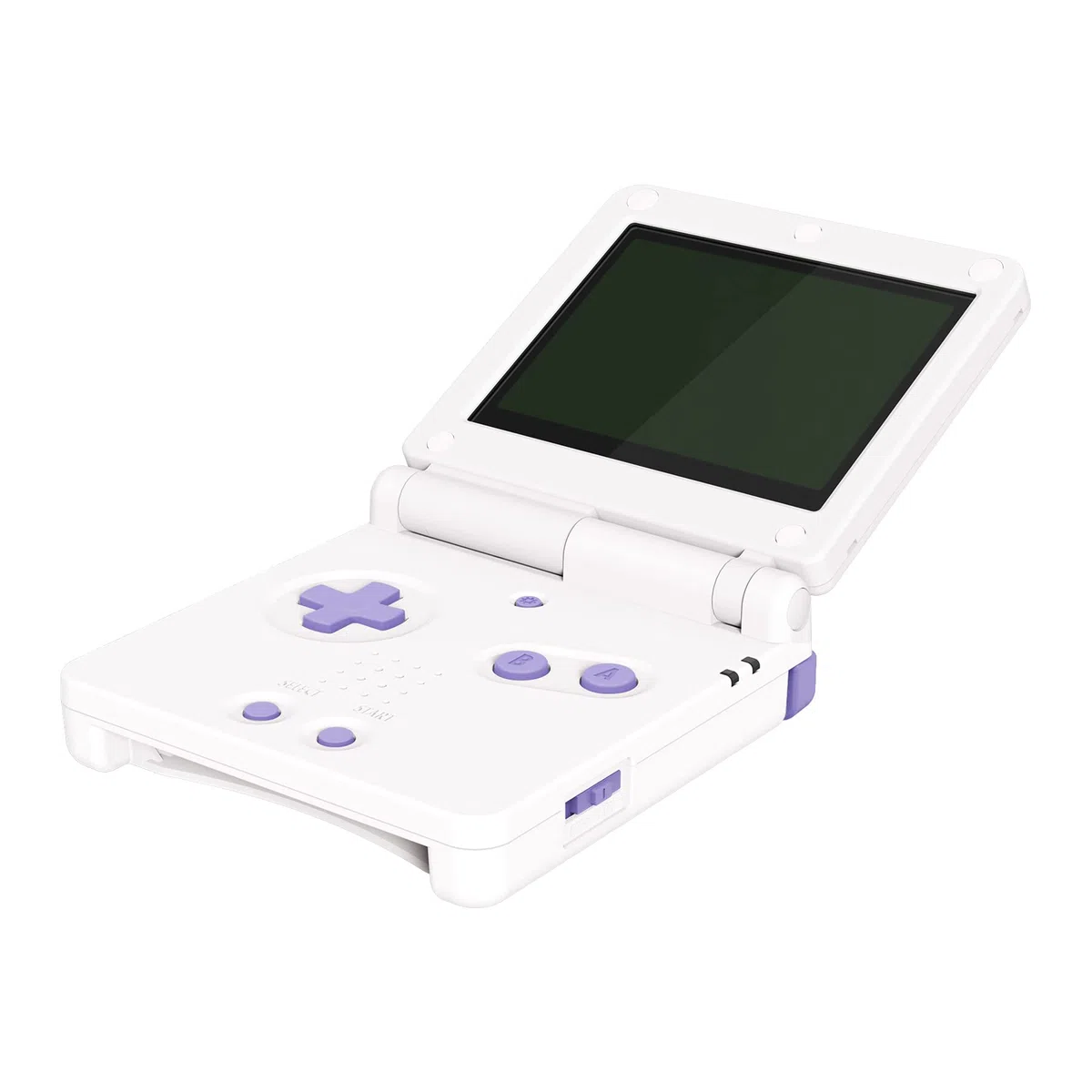 eXtremeRate Botones Completos para Gameboy Advance SP (GBA SP), Teclas de Repuesto A B L R, Power On/Off, Volumen y D-Pad, No Incluye Control, 16Bits Violeta Claro