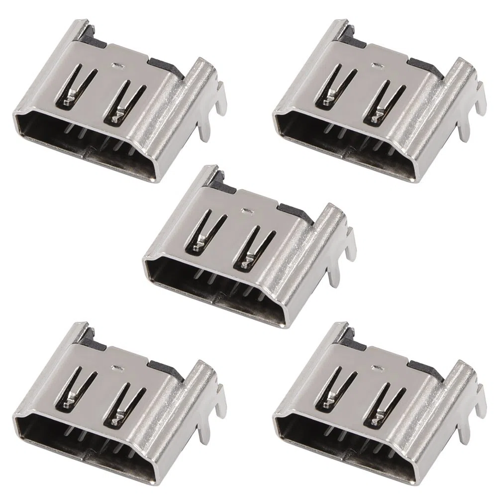HDMI Socket, 5pcs HDMI Port Interface Connector Socket Replacement para 4 Motherboard
