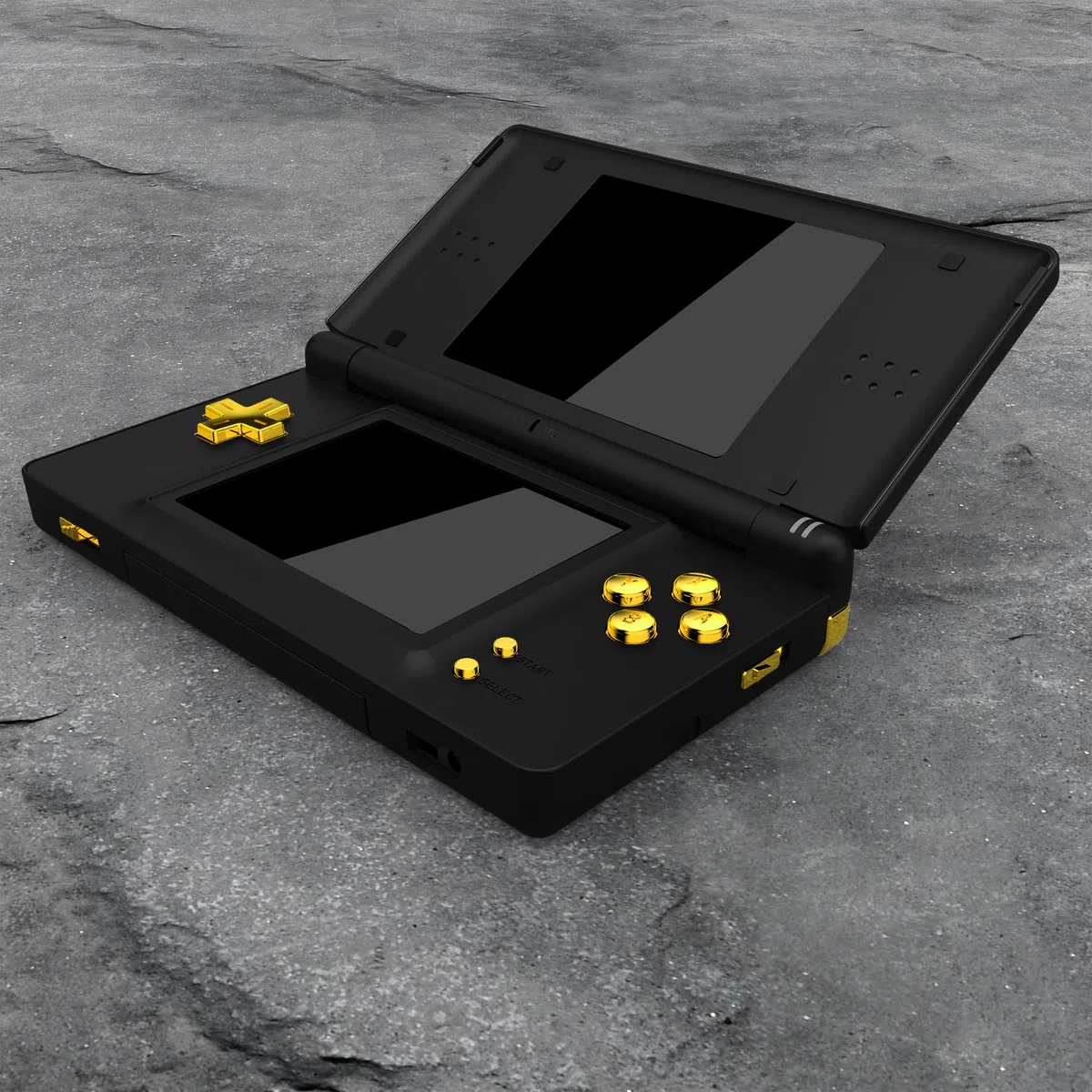 eXtremeRate Botones de Repuesto para Nintendo DS Lite, D-pad A B X Y R L Start y Select, Teclas de Volumen Power - Sin Consola Portátil, Dorado Cromo
