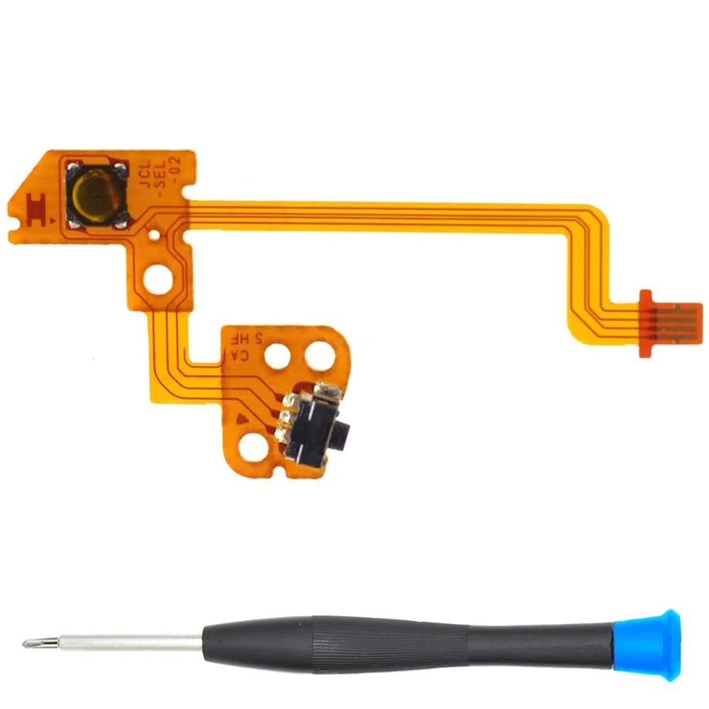 MMOBIEL Cable flexible de cinta de botón L compatible con el mando Joy-Con de la Nintendo Switch. Incluye destornillador de tres puntas