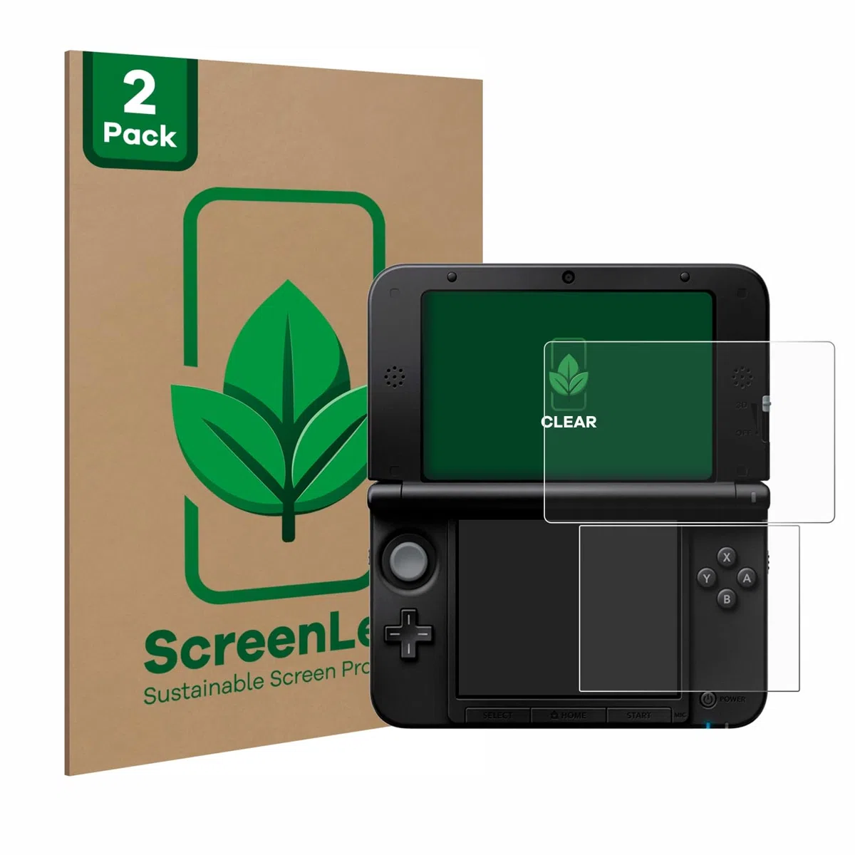 2 Unidades Protector de pantalla para Nintendo 3DS XL SPM7800 [Protección de Pantalla Sostenible, Clear, Anti-Arañazos]