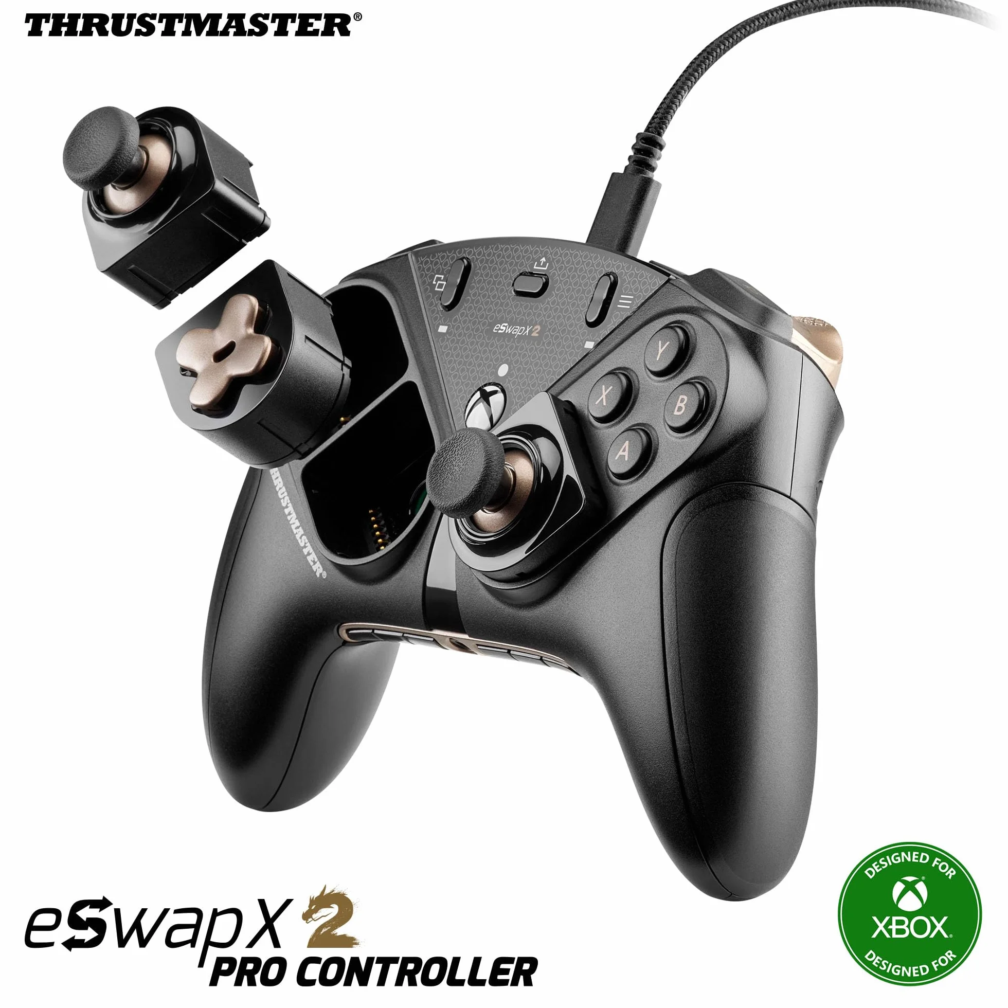 Thrustmaster ESWAP X2 H.E. Mando Modular Efecto Hall - XBOX y PC | Sticks sin deriva, módulos hot-swap, botones mecánicos, 4 botones traseros, precisión de seguimiento 0,01 grados
