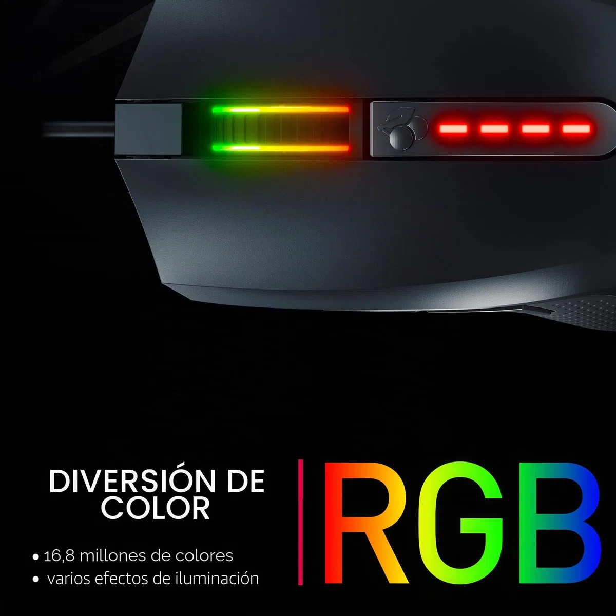 Cherry MC 2.1, Ratón Gaming con Cable, Preciso Sensor Pixart de 5000 PPP, Iluminación RGB, Perfiles de Usuario Configurables, Ratón Ergonómico para Diestros, Negro