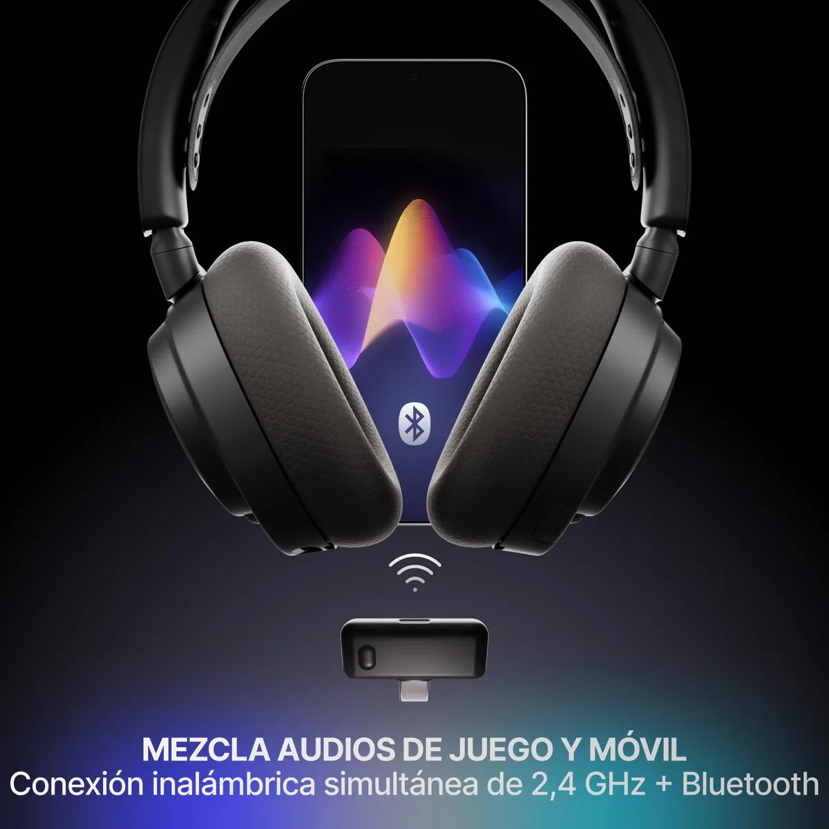 SteelSeries Arctis Nova 7 Wireless Gen 2 Auriculares gaming multiplataforma -Control de app en tiempo real -Más de 50 horas -Controladores magnéticos de neodimio -2,4 GHz y Bluetooth -PC,PS5,Switch1/2
