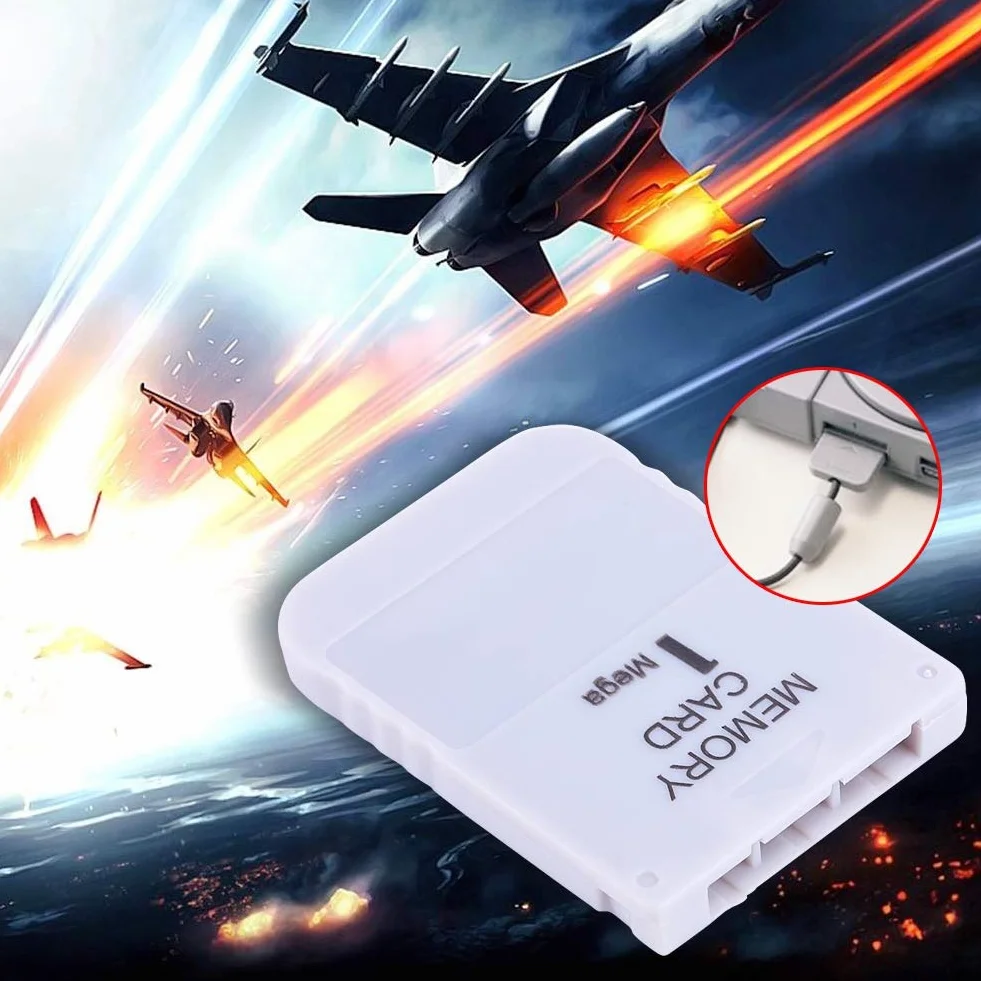 Akozon Tarjeta de Memoria de 1 MB para PS, Tarjeta de Memoria Key Game One Compatible con Todos los Juegos, Color