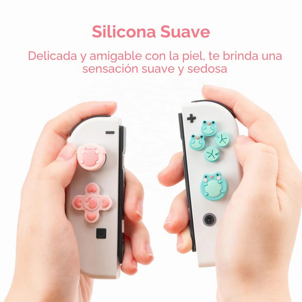 GeekShare ABXY - Funda Adhesiva de Silicona con Forma de Cruz, Compatible con Interruptor/OLED Frog y Axolotl
