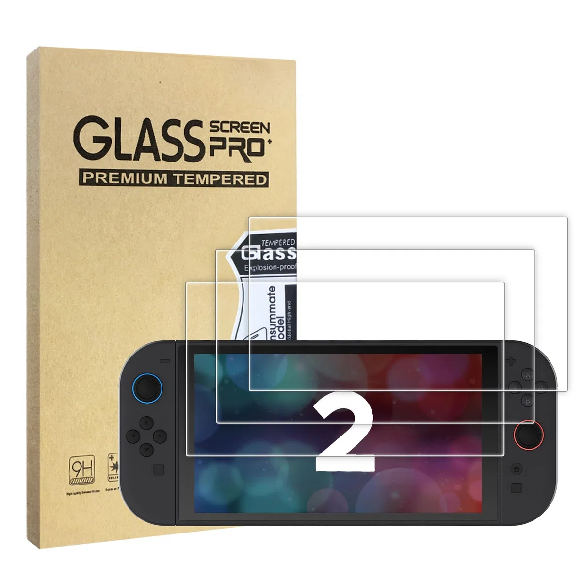 WD&CD 3 Pack Protectores de Pantalla Compatible para Nintendo Switch 2, Película Protectora de Vidrio Cristal Templado【Alta Definicion】【Anti Scratch】【Anti Bubble】