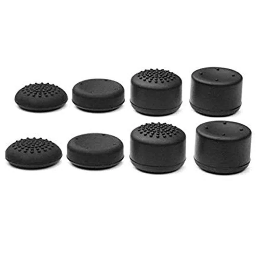 OcioDual 8 Tapones para Pulgares Compatible con Joystick Analógico Mando PS5/PS4/Slim/PRO Negra Protectores de Silicona Goma L3 R3