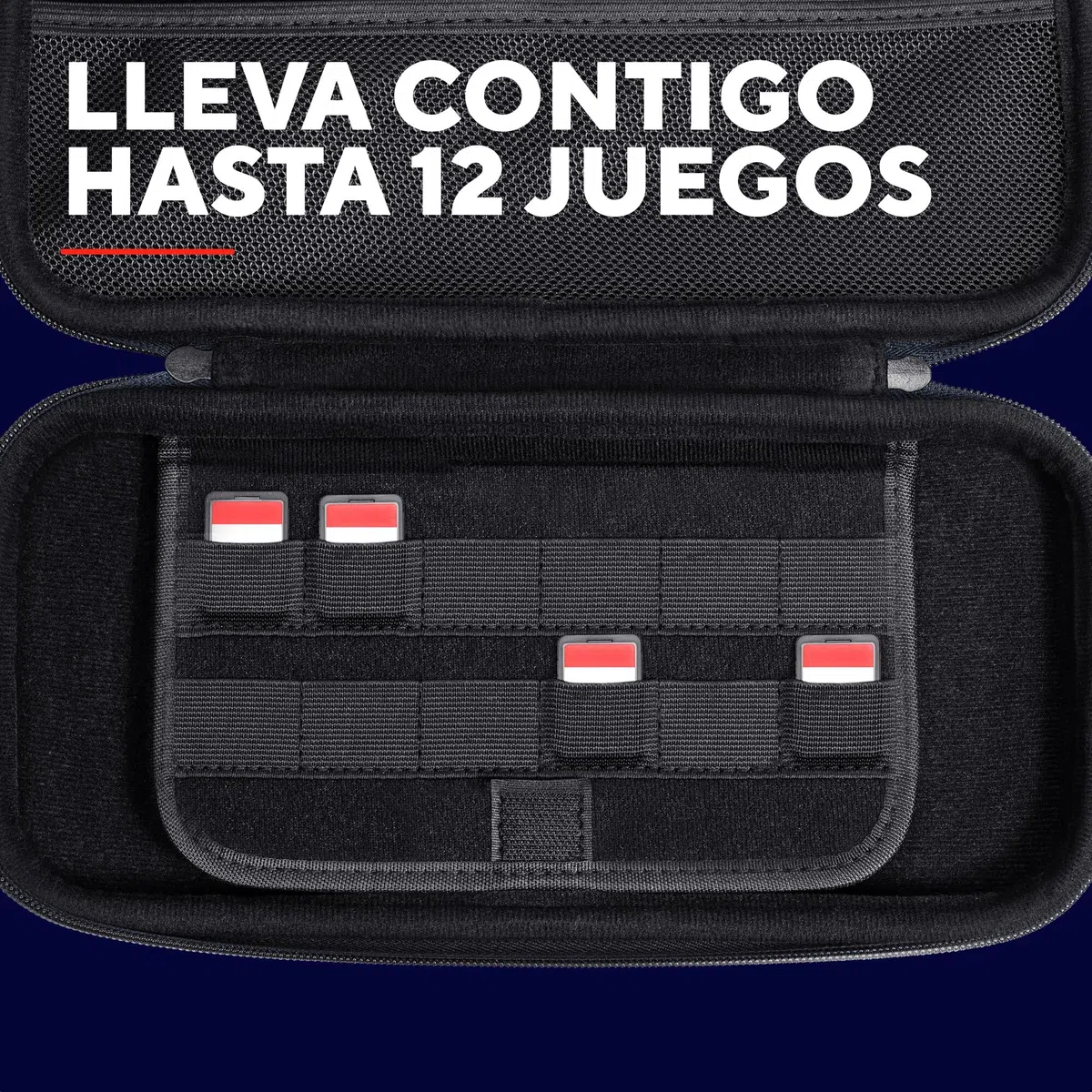 GXTrust 1251B Funda para Nintendo Switch 2, Funda Protectora Dura, Carcasa Estuche Rigido de Transporte para Consola y Accesorios, Bolsillo para 4 Joy-Cons y 12 Cartuchos de Juego, Azul