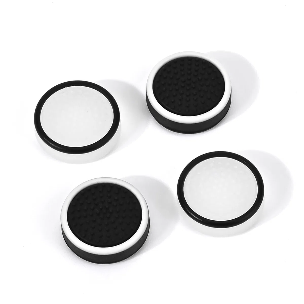 DLseego Thumbstick Tapas para PlayStation Portal,Suave Silicona Antideslizante Joystick Grip Caps, 4 Pulgares Grip Cover Compatible con PlayStation Portal Remote Player,Negro Blanco