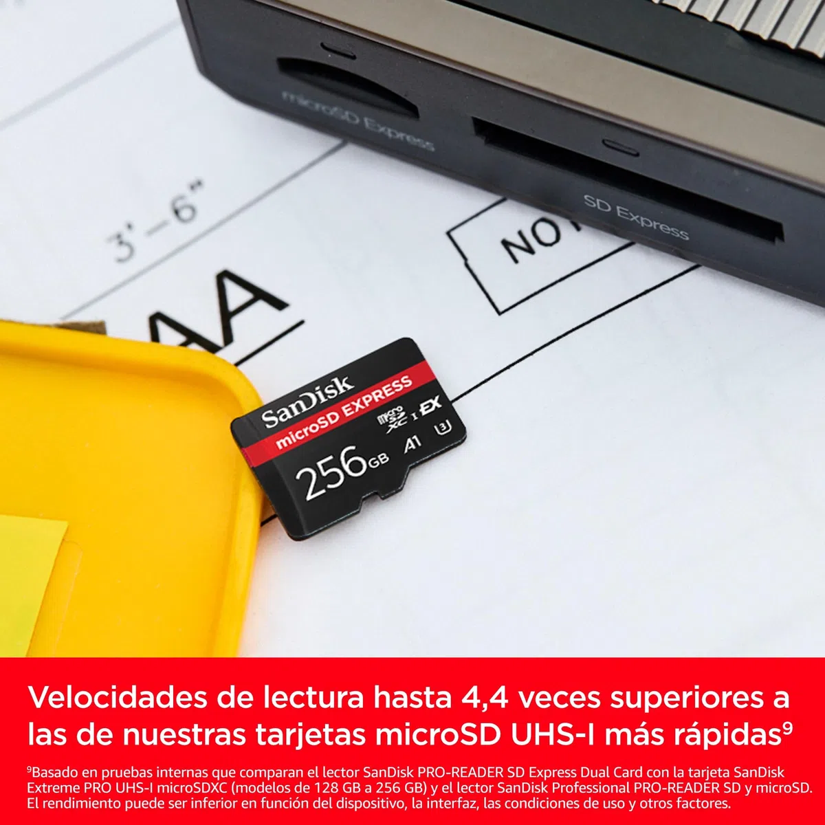 SanDisk microSD Express, 256 GB Tarjeta Micro SD, Velocidad de Lectura/Escritura hasta 880/480 MB/s, Velocidades de Lectura hasta 4,4 Veces Superiores a Las de Nuestras Tarjetas microSD, Class 10, U3