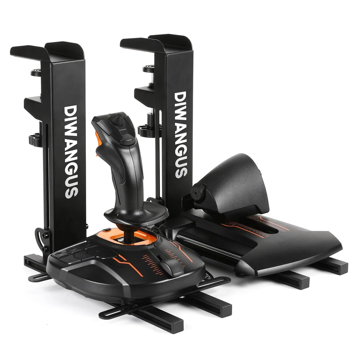 DIWANGUS Hotas Mount - Soporte de escritorio plegable para palanca de mando de vuelo, acelerador Hotas, soporte para X52/X52 Pro/X56 T16000M/HOTAS Warthog/T Flight One/4/TCA/VKB Gladiator NXT/VPC