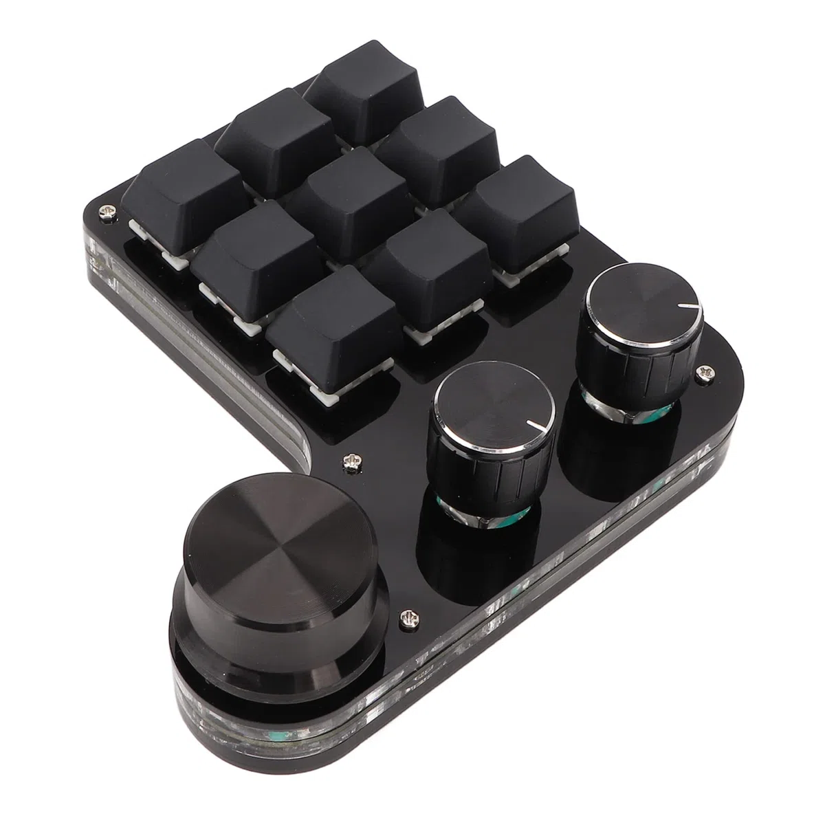 Bewinner Teclado Mecánico Macro con una Sola Mano, 9 Teclas RGB Retroiluminadas Mini Teclado para Juegos Interruptor Azul, 9 Teclas Totalmente Programables Teclado para Juegos con 3