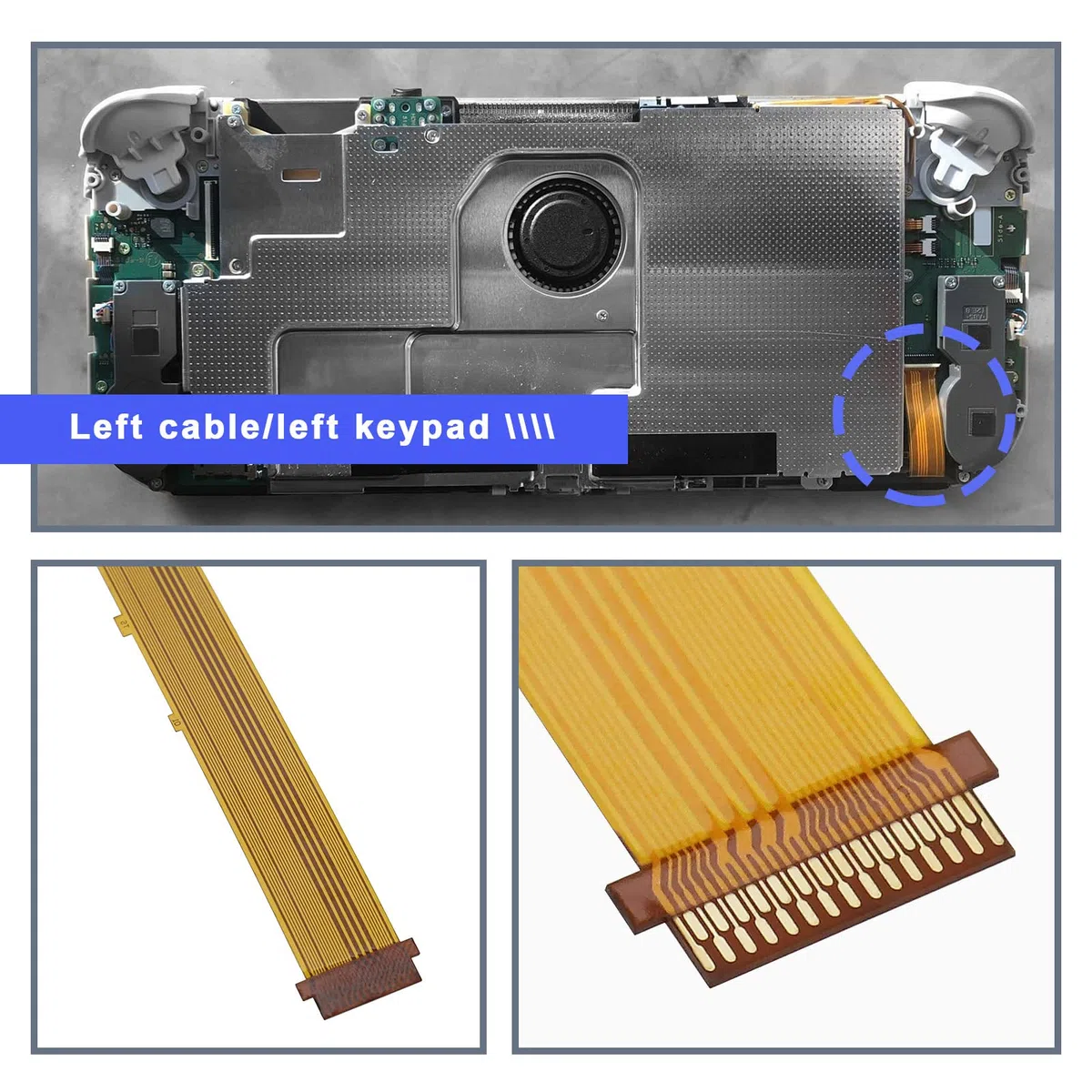 2 cables flexibles de botón izquierdo compatibles con controlador Switch Lite, conector de alimentación de placa base, cable de cinta, piezas de repuesto internas