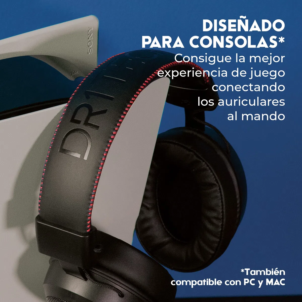 DR1TECH Blackjack+ Auriculares Cascos Gaming con Cable y Micrófono para PS5 Consola [Audio 3D], PS4, Xbox y Smartphone - Auricolares Over Ear con Driver 40mm (INMERSIÓN Total)