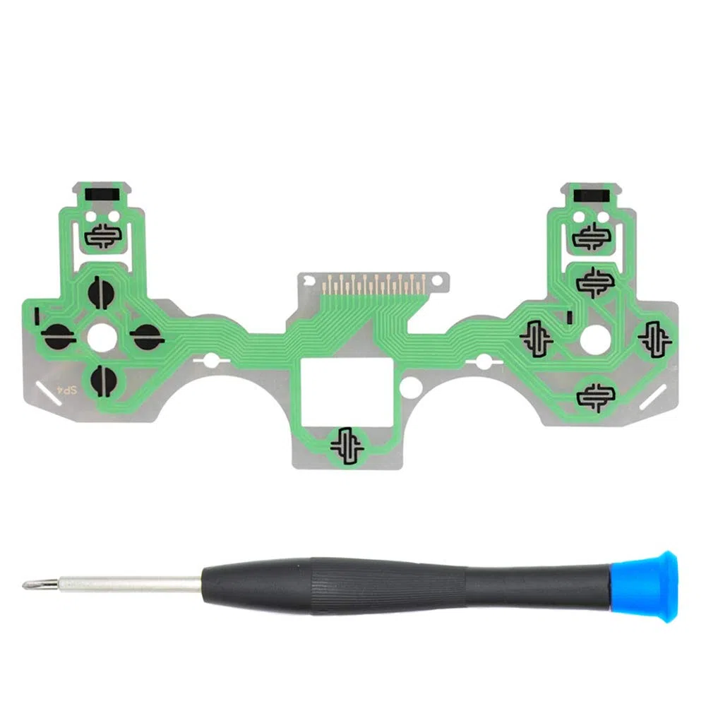 MMOBIEL Flex Ribbon Conductive Film Keypad Reemplazo para el Controlador de PlayStation PS4 Dualshock 4 JDS-001 / JDS-011 Inc. (+) Destornillador