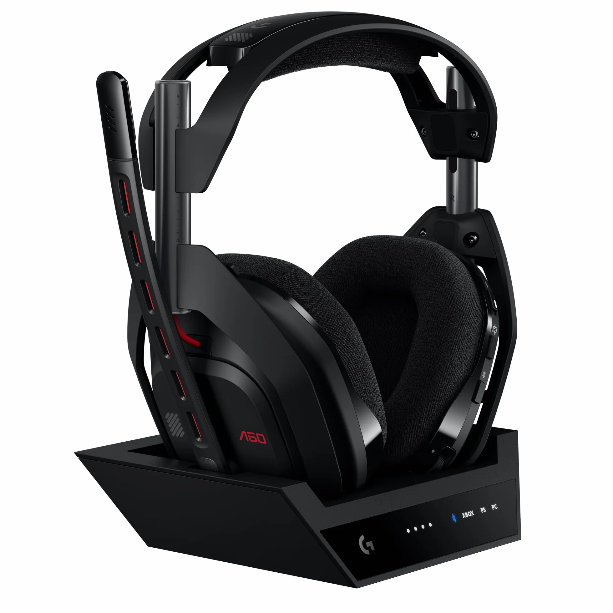 Logitech G Astro A50 Lightspeed Auriculares inalámbricos para Gaming + Base (5.ª Gen), Pro-G Graphene, Cambio Entre 3 Sistemas, USB-C, Xbox, PS5, PC, Nintendo Switch, Switch 2, Bluetooth - Negro