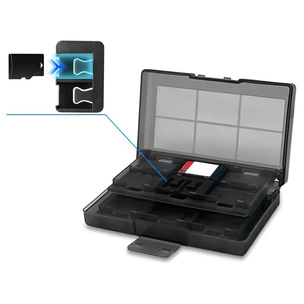 KlsyChry 24+2 Slots Protective Case Game Memory Cards Cartridge Holder Storage Box Organizer Portable for Nintendo Switch