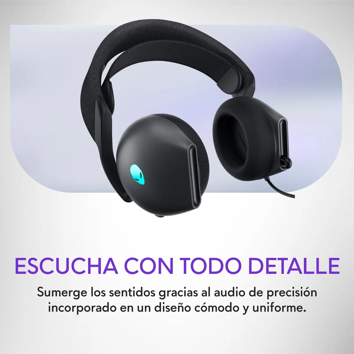 Alienware Wired Gaming Headset - AW520H | Micrófono Boom, cancelación, RGB AlienFX, espuma de memoria, peso 219 g, compatibilidad Windows, carga rápida 15 min