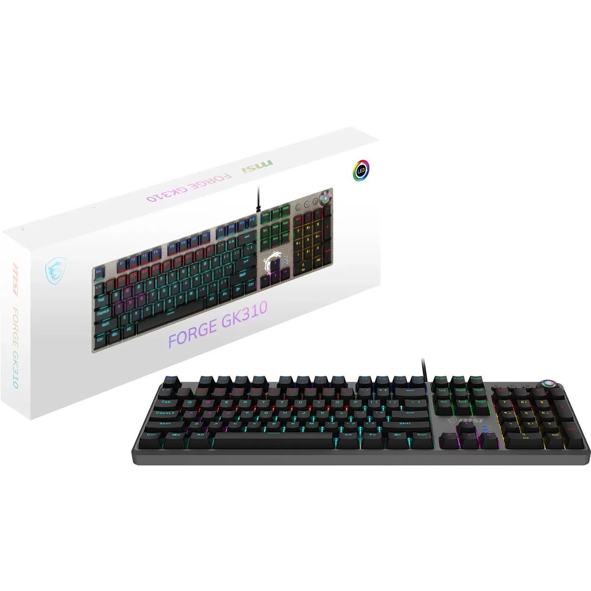 MSI FORGE GK310 Teclado para juegos con interruptores rojos