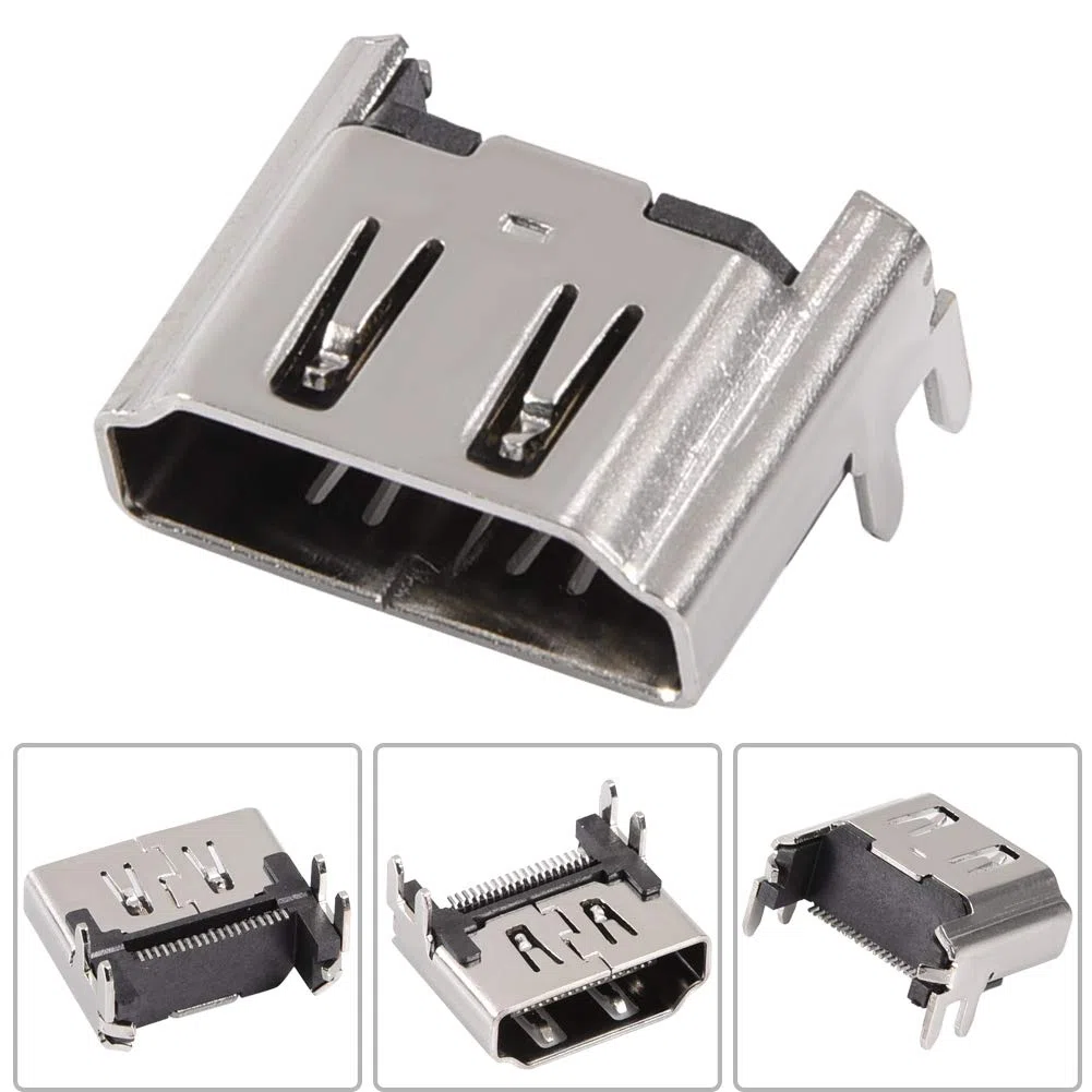 HDMI Socket, 5pcs HDMI Port Interface Connector Socket Replacement para 4 Motherboard