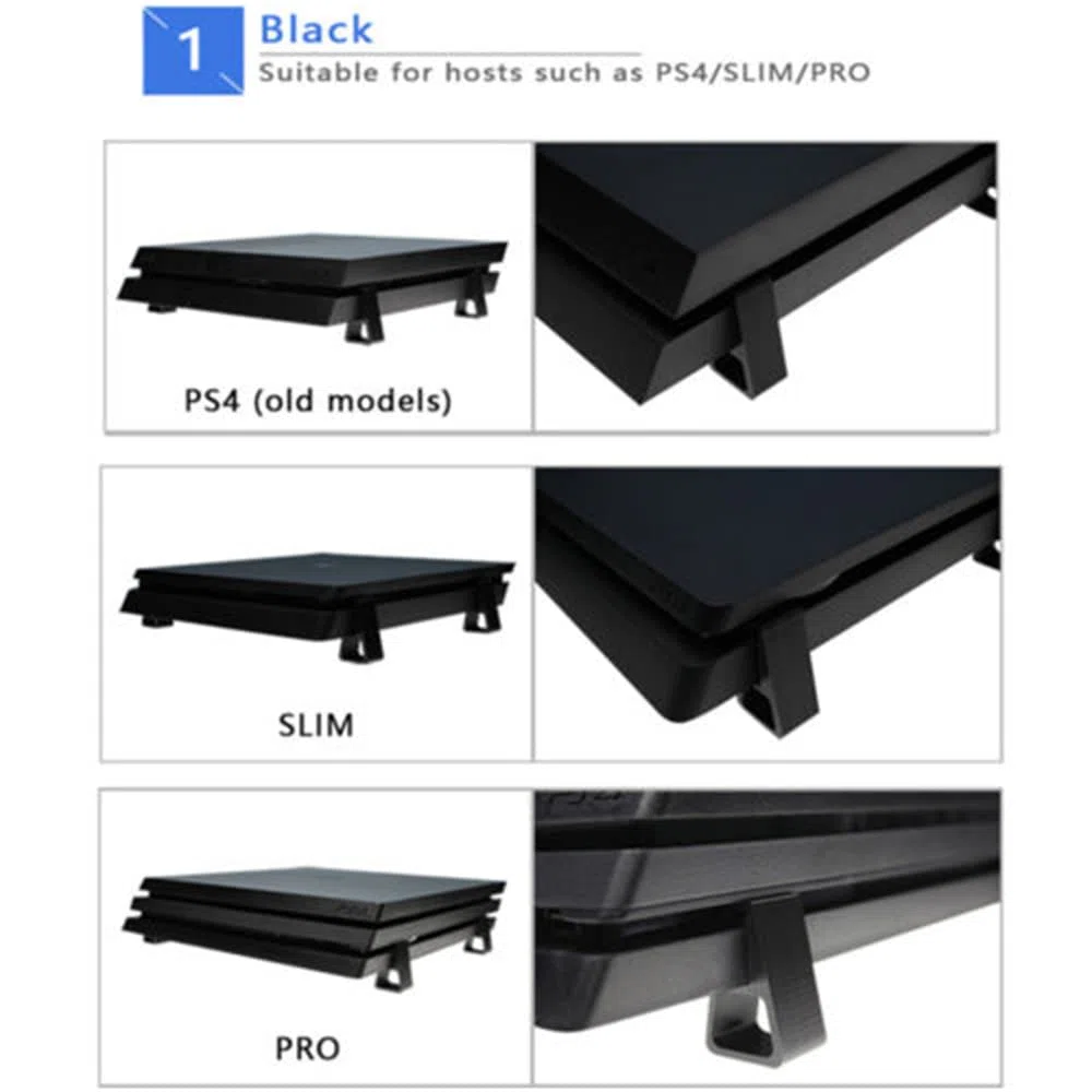 Soporte Horizontal de 4 Piezas para PS4/Slim/Pro,Estación de Soporte de refrigeración de la Consola/pies de refrigeración (para PS4 Slim)