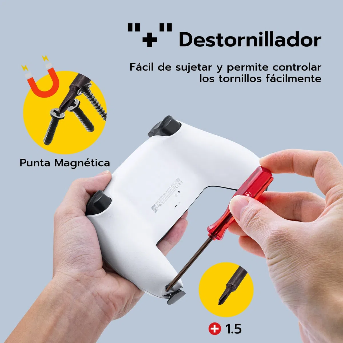 Mcbazel TMR Joystick Electromagnético de Repuesto para Mando PS5 DualSense, con Thumbsticks de Repuesto y Kit de Reparación, Anti-Drift