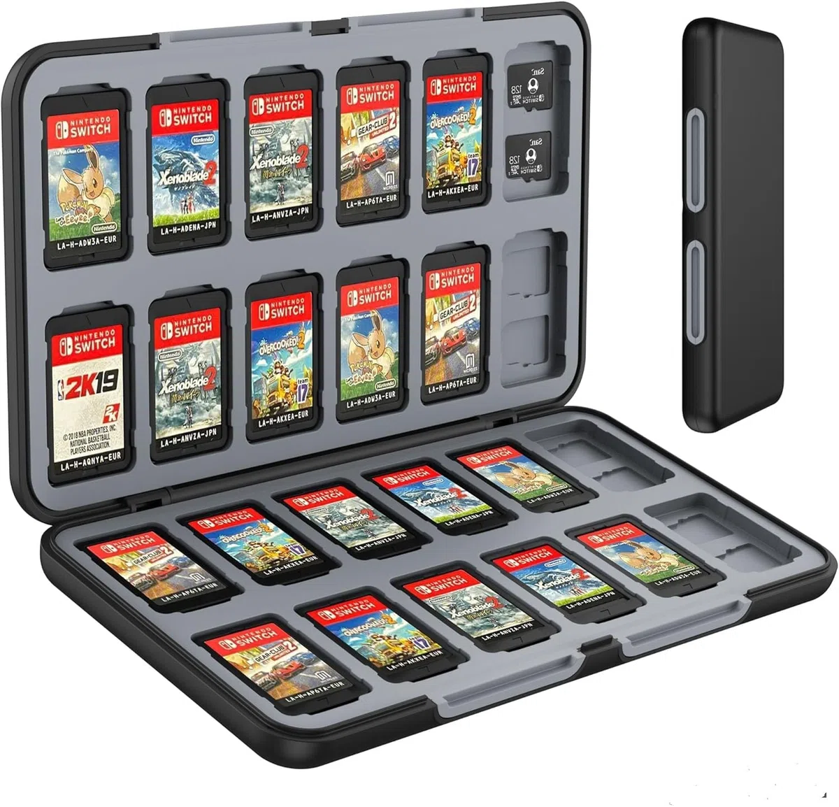 KOPBTBOY Estuche de Almacenamiento de Juegos,24 Cartuchos Estuche de Almacenamiento Portátil,Funda de Tarjetas de Juego para Nintendo Switch