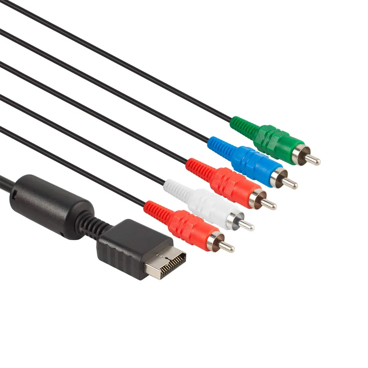 TENINYU Compatible con PS2/PS3/PS3 Slim HDTV-Ready TV HD Component AV Cable de 5 cables de 6 pies, color negro