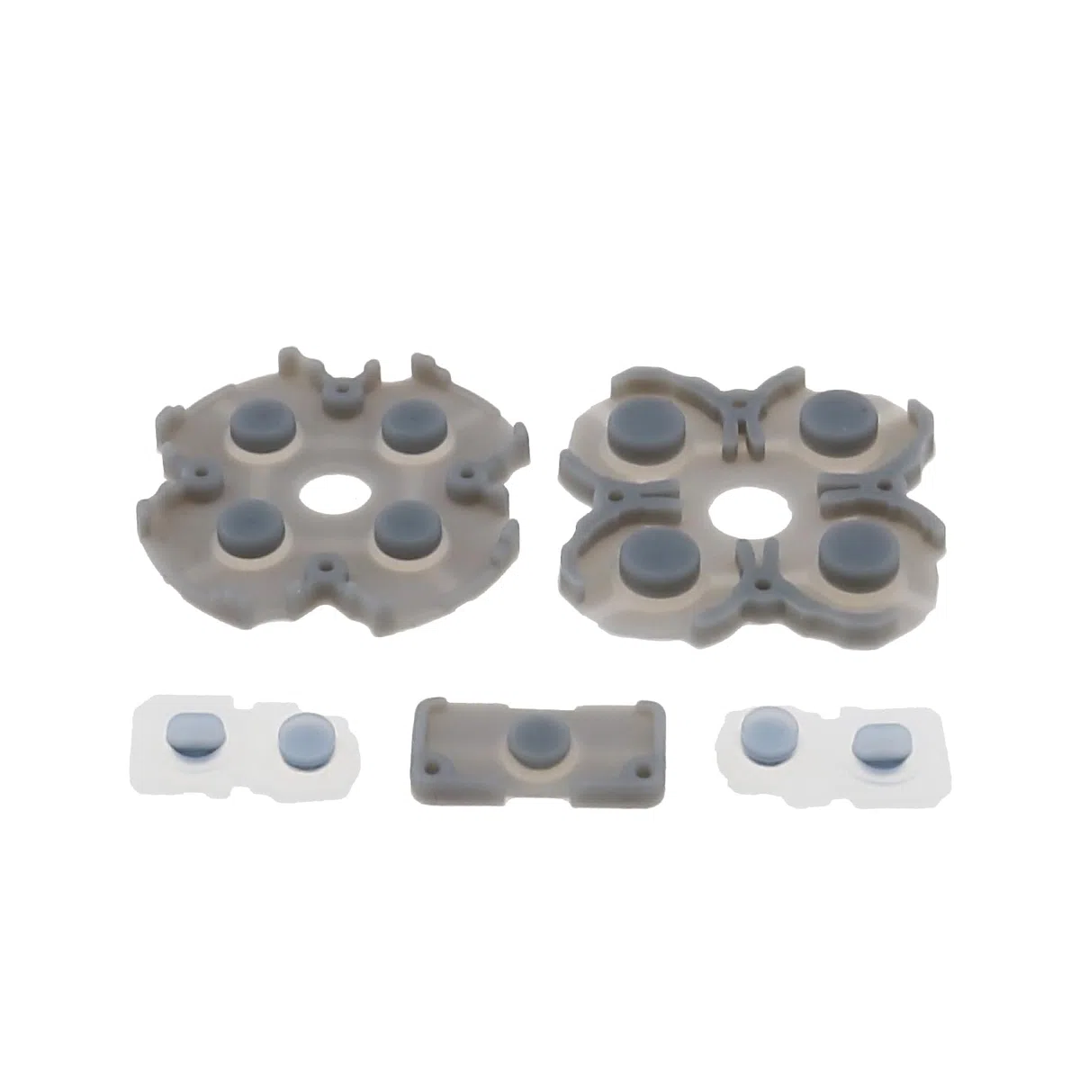 The Lord of the Tools Juego de 2 almohadillas de silicona conductoras para botón de mando L1R1, pieza de repuesto compatible con controlador PS5, color gris