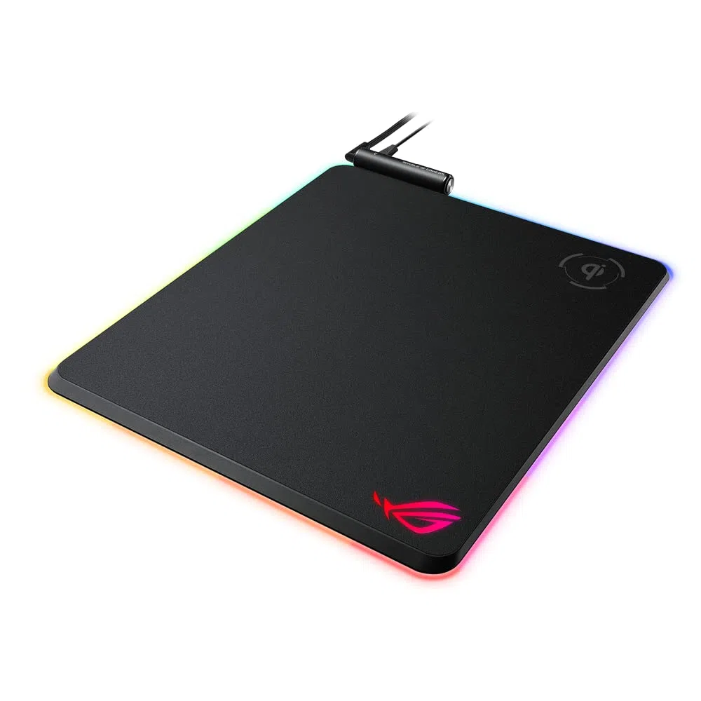ASUS ROG Balteus - Alfombrilla de ratón Gaming (15 Zonas de iluminación Aura Sync, Superficie Dura en orientación Vertical, Conector USB y Base de Goma Antideslizante) Negro