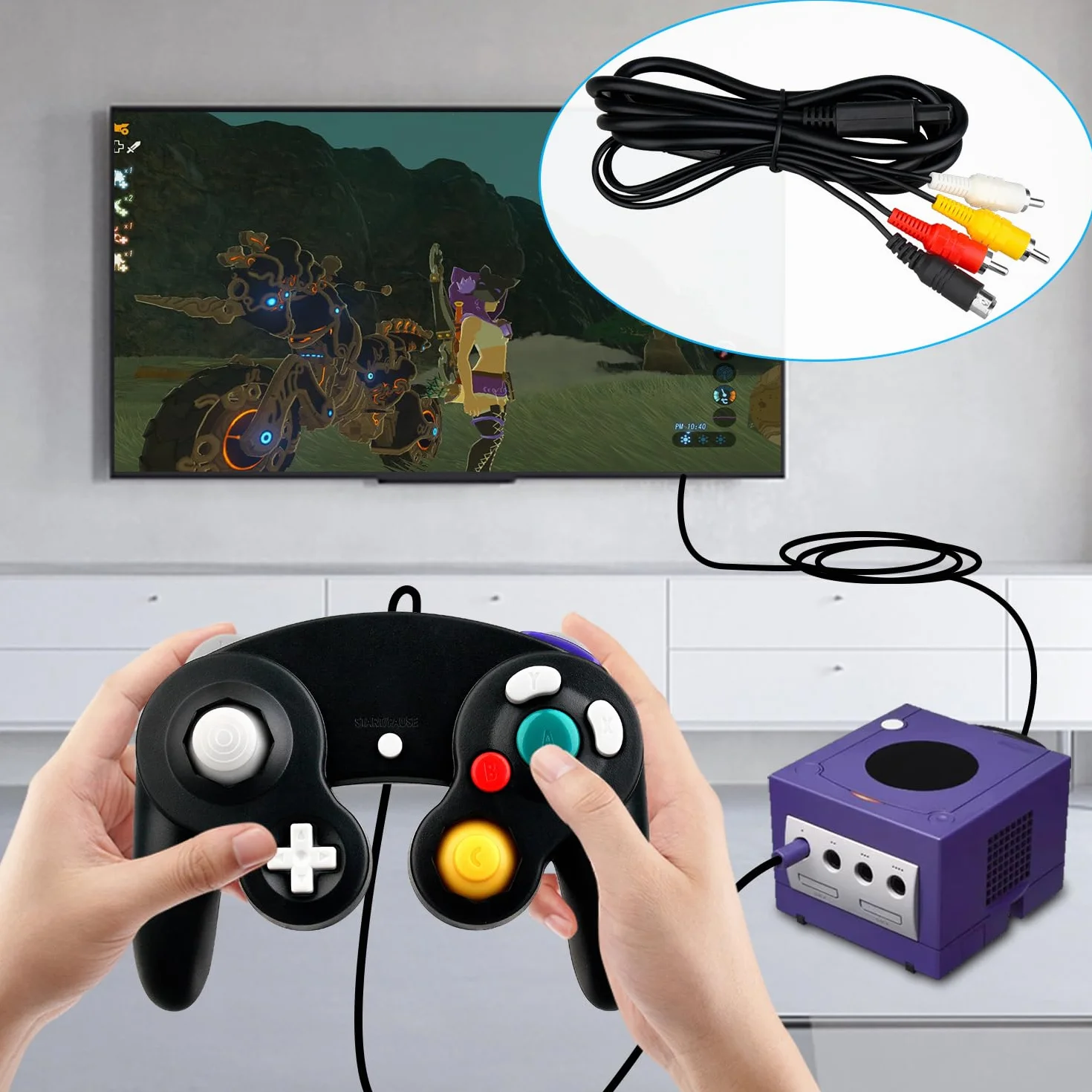 OSTENT AV Video compuesto S-Video RCA HD TV Cable compatible con Nintendo 64 N64 SNES SFC NGC